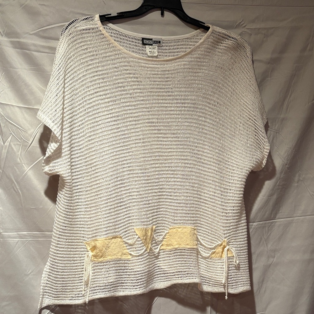 Women's Cream and Yellow Knit Top